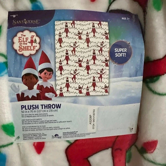 Christmas Elf on the Shelf Oversized Soft Plush Throw Blanket 50”x70” Lights NEW - Picture 3 of 3
